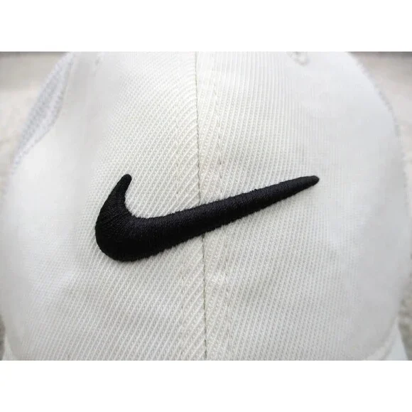 Nike Hat Cap Fitted One Size White Black Swoosh Athletic RZN VRS Vapor Golf Men* - Picture 4 of 10